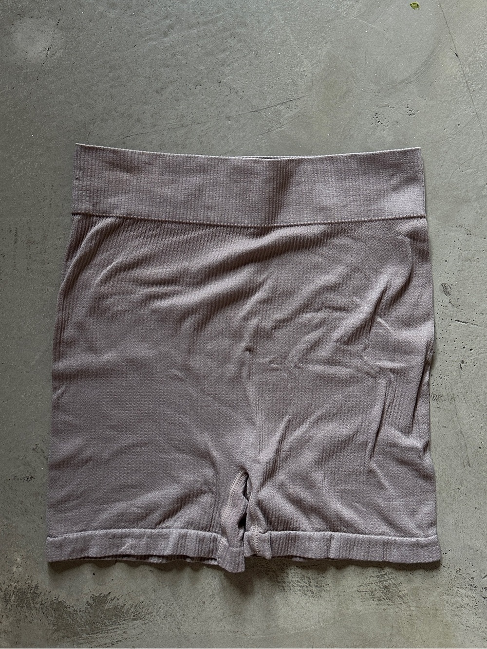 SKIMS Ribbed High-Rise Bike Shorts — Dusty Mauve